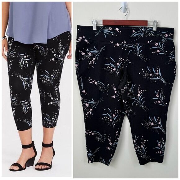 TORRID Studio Ponte Slim Flx Pixie Crop Pants Size 2X Short (18-20) Black - Picture 1 of 11